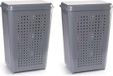 PLASTICFORTE Panier à linge avec couvercle - 2 pièces - 50 litres - Gris - Plastique