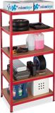 Merkloos / Sans marque Relaxdays Stellingkast - 180x90x60cm - rood