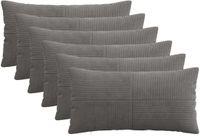 vidaXL Kussensloop 6 stuks ALMELO Donkergrijs 40 x 80 cm corduroy