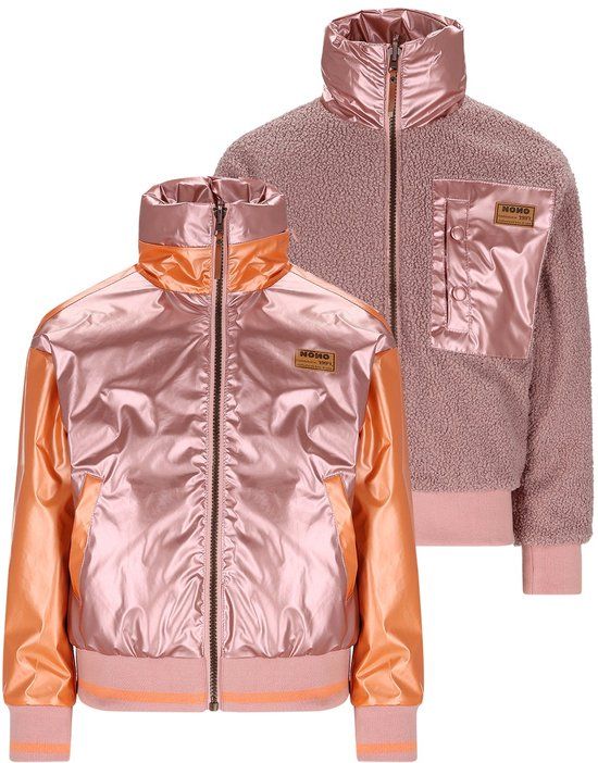 NONO Doris Reversible Teddy Jacket Juicy Orange Maat 110
