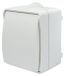 Aqua Plus Interrupteur encastrable universel simple avec clapet, IP44, blanc, numéro d'article 40220