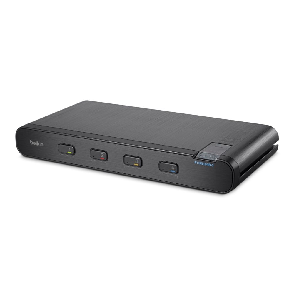 Belkin F1DN104B-3EA KVM Switch - 4K Ultra HD - USB Type-A/B - Zwart