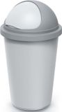 monzana® KEDEN Ronde Vuilnisbak - Schuifdeksel 50l 70x40cm - Grijs