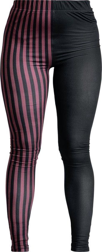 R.E.D. by EMP R.E.D. Rock-Engineered Design Zwart-rode legging met strepen - Dames - XXL