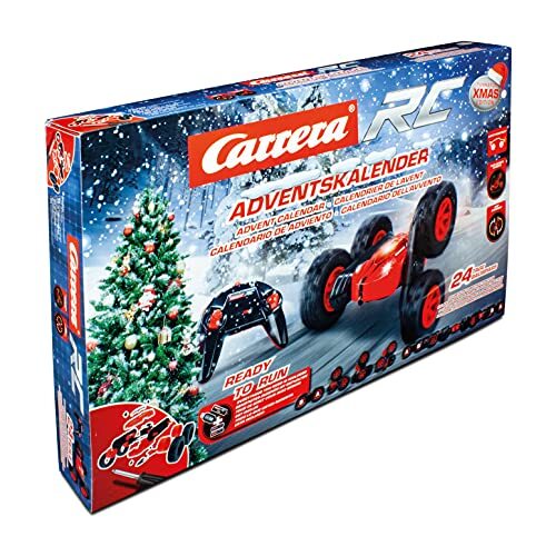 CARRERA RC Turnator Xmas Calender, adventskalender, voor kinderen vanaf 12 jaar, adventskalender voor knutselaars, op afstand bestuurde auto zelf bouwen, direct klaar voor gebruik