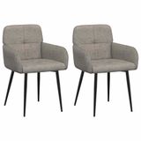 vidaXL - Eetstoelen - 2 - st - Kunst - Suède - Leer - Lichtgrijs - 59x56,5x85cm