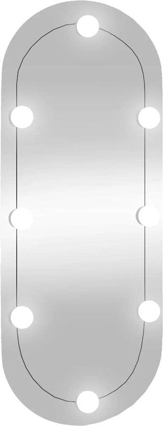 vidaXL Wandspiegel met LED's ovaal 30x70 cm glas