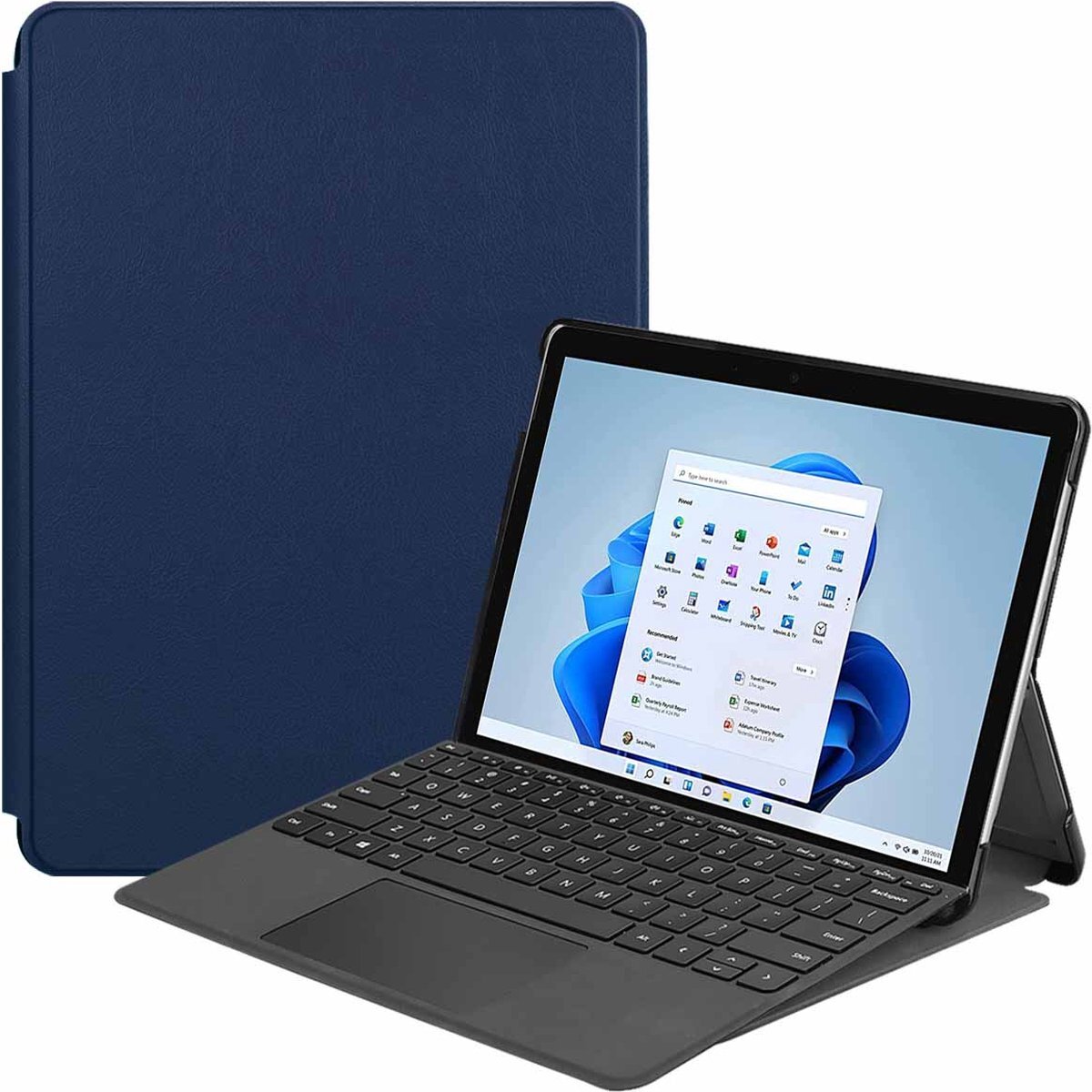 imoshion Trifold Bookcase Microsoft Surface Pro 8 tablethoes - Zwart