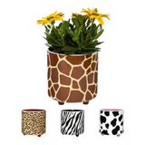 Fisura – Originele bloempot met giraffeprint. Keramische bloempot op pootjes voor interieurdecoratie. Perfect voor cactus, bloemen en vetplanten. Afmeting: 13 x 12,5 cm