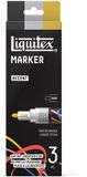 Liquitex 3699482 Acrylic Marker Set Accent – 3 stuks (Zwart, Metallic Zilver, Metallic Goud) – 2mm