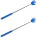 Gerim - Grattoir pour le dos mains solides - 2x pièces - extensible jusqu'à 65cm - bleu