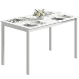 Homcom Uitschuifbare Eettafel - Wit
