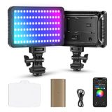 NEEWER RGB videolamp met 4300mAh NP-F750 vervangende batterij, APP-bediening 360 ° Full Color LED Camera Key Verlichting CRI95+ Dimbaar voor Studio DSLR Camcorder Fotografie Opname Streaming, RGB176