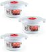 Plastic Forte Micro-ondes bol - 3x - deksel/ventiel - 500 ml - wit - kunststof - BPA vrij