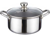 Cheffinger Casserole 20cm 3L avec Revêtement Antiadhésif Nid d'abeille et Couvercle, Argent