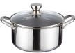 Cheffinger Casserole 20cm 3L avec Revêtement Antiadhésif Nid d'abeille et Couvercle, Argent