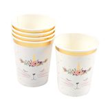 Homéa Set van 6 bekers van karton, 25 cl, boho kat