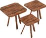 en.casa Bijzettafel set van 3 Masku grenen houtkleurig donker