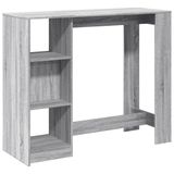 VidaXL Bartafel met schap 124x46x103,5 cm bewerkt hout grijs sonoma