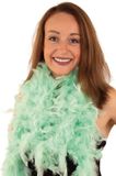 Merkloos Verkleed veren Boa - mintgroen - 180 cm