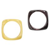PIECES PCPELLI armband - bruin/geel (set van 2)