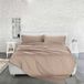 PENSIERI DELICATI Beddengoedset voor tweepersoonsbed, satijn, effen, 100% katoen, beddengoed voor tweepersoonsbed 250 x 300 cm, met laken, bovenkant en 2 kussenslopen, gemaakt in Italië, taupe