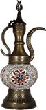 Harani Oosterse lamp - glasmozaïek tafellamp - 1 stuk - handgemaakt met messing beslag en warme lichtuitstraling