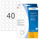 HERMA 2250 multifunctionele etiketten/markeerpunten rond (Ø 19 mm, 32 vellen, papier, mat, geperforeerd) zelfklevend, permanent markerende stippen voor handschrift, 1280 puntstickers, Wit