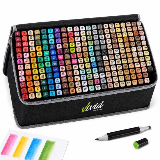 Vivid Green Twinmarkers 262 stuks voor volwassenen - Alcohol markers - Stiften - Markeerstiften