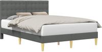 vidaXL Bedframe met hoofdeinde Donkergrijs 140 x 200 cm Stof