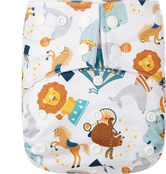 HappyBear Pocketluier Circus - Wasbare luier - Onesize - 4-15 kg