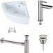 Badkamerplanet Lavabo en céramique avec robinet, évacuation et siphon inox Cassa 32x32x13 cm