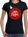 Bellatio Decorations Fout Kerst shirt / t-shirt - kerstbal merry christmas - zwart voor dames - kerstkleding / kerst outfit M