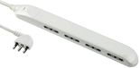 Electraline 61910 meervoudige stekkerdoos Super Slim ruimtebesparend 23 mm, 4-zits 10/16 A, stekker 90 ° 16 A, kabel 1,5 m, wit