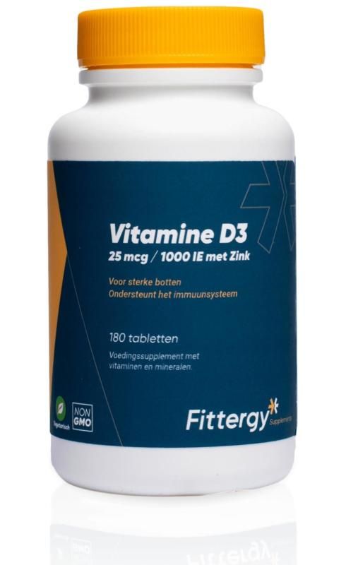 fittergy Vitamine D3 25 mcg met Zink 180tb