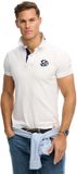 Superdry Pique Monogram Polo Shirt M1110465a Rl3 Optic/darkest Navy Heren Maat - XXL