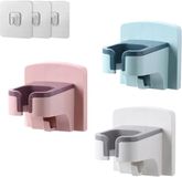 Merkloos Luxe Wandhouder - Steelklem - Bezem Ophangsysteem - Metaal - Blauw, Roze, Wit
