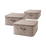 COMPACTOR RAN8108 Opbergzakken voor kleding, ritssluiting, anti-stof, bruin, 46 x 46 x 20,5 cm, 3 stuks