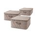 COMPACTOR RAN8108 Opbergzakken voor kleding, ritssluiting, anti-stof, bruin, 46 x 46 x 20,5 cm, 3 stuks