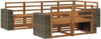 vidaXL Buiten bankenset 7-delig Naturel Polyester