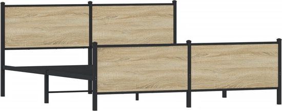vidaXL Bedframe Metaal Sonoma Eiken 193x203 cm