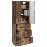 vidaXL Kast - Set - 2 st - 66 x 34,5 x 87 cm - Bewerkt hout - Oud hout