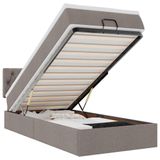 vidaXL Bed poef met matras en LED's 90x200 cm stof taupe