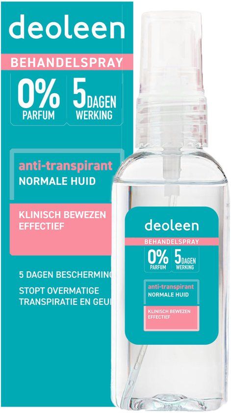 Deoleen Behandelspray - 5 dagen bescherming - 0% parfum - Anti-transpirant - 30 ml
