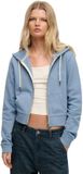Superdry - Essential Logo Cropped Zip Hoodie - Dames - Tidal Blue
