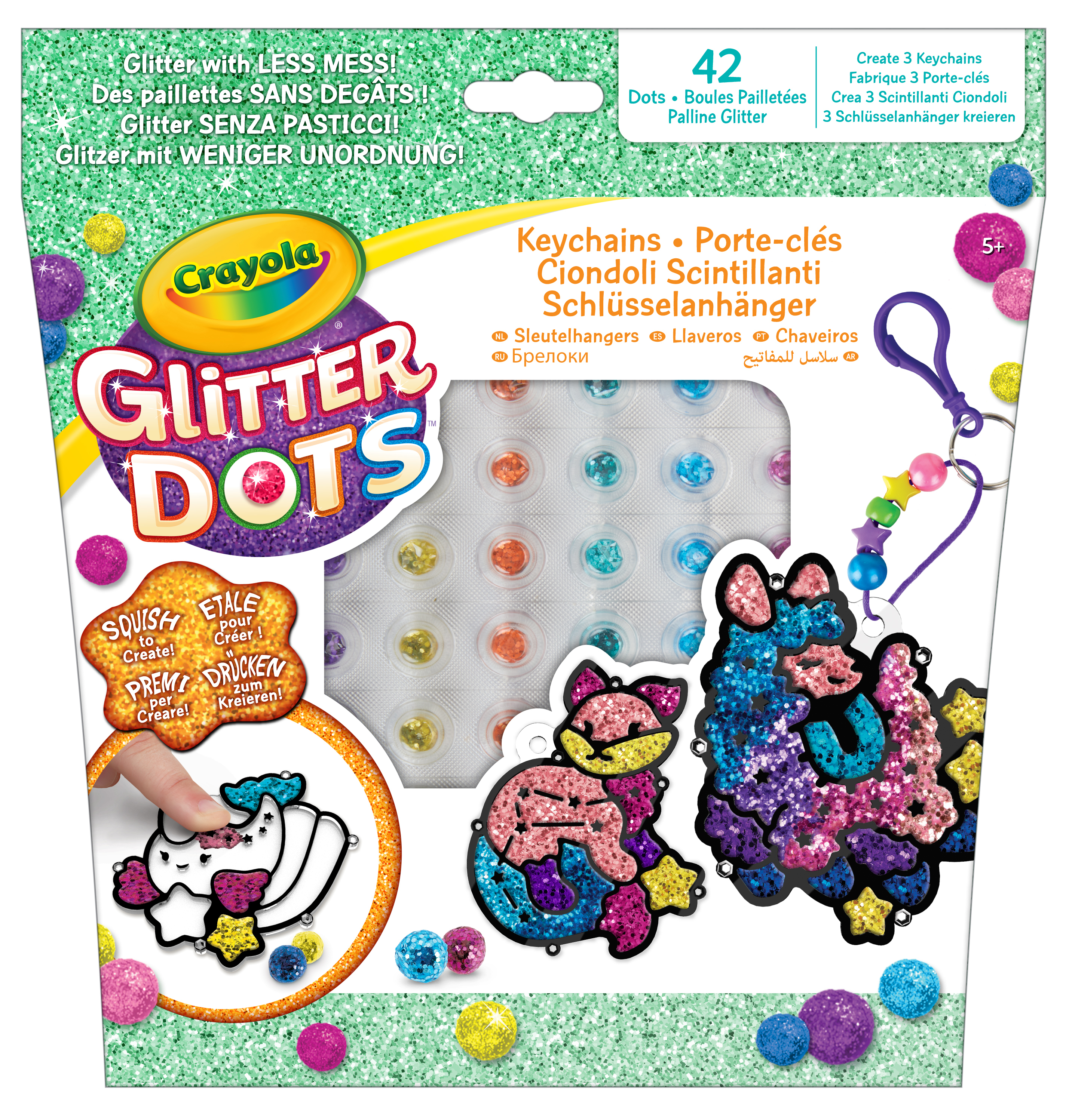 crayola Glitter Dots - Dierenvriendjes Sleutehangers