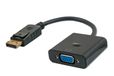 Savio CL-90 adaptateur de câble vidéo 0,2 m DisplayPort VGA (D-Sub) Noir