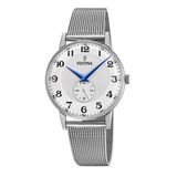 Festina F20568/1 Heren Polshorloge Quartz Chronograph Retro Zilverkleurig Staal