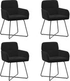 vidaXL Eetstoelen 4 stuks fluweel Zwart 59 x 56,5 x 86 cm