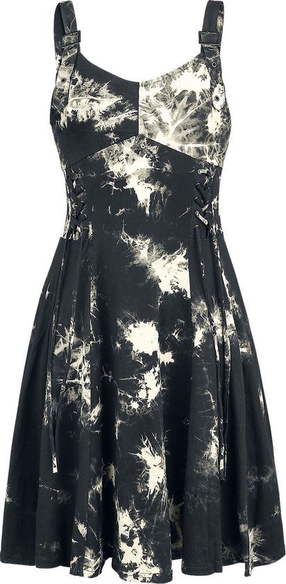 Chemical Black Malin Tie Dye Dames Mini-jurk - zwart/wit - S